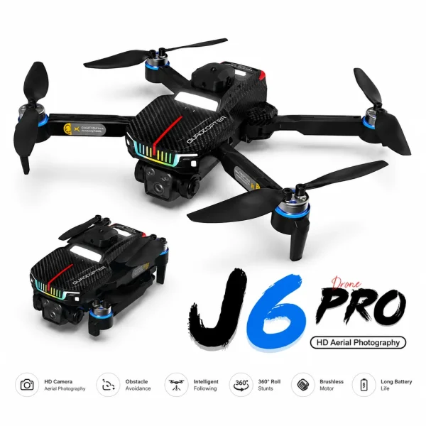 Drone 6 Pro Brushless RC Drone with HD Camera & Obstacle Avoidance